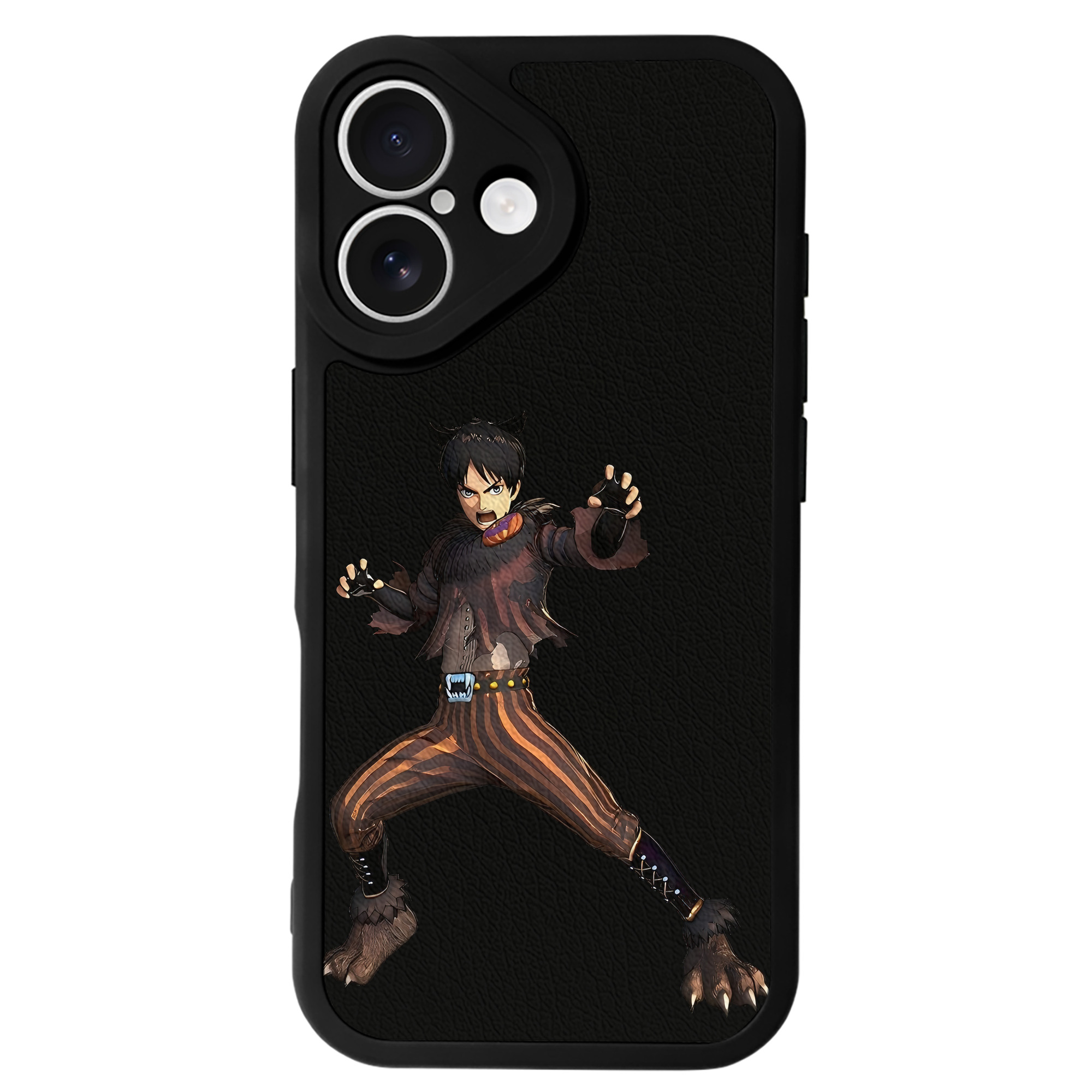 （画像用） 進撃の巨人 エレン･イェーガー Attack on Titan Eren Jäger 【iPhone 16シリーズ対応】シリコンスマホケース（レザー調） 材質：シリコン
